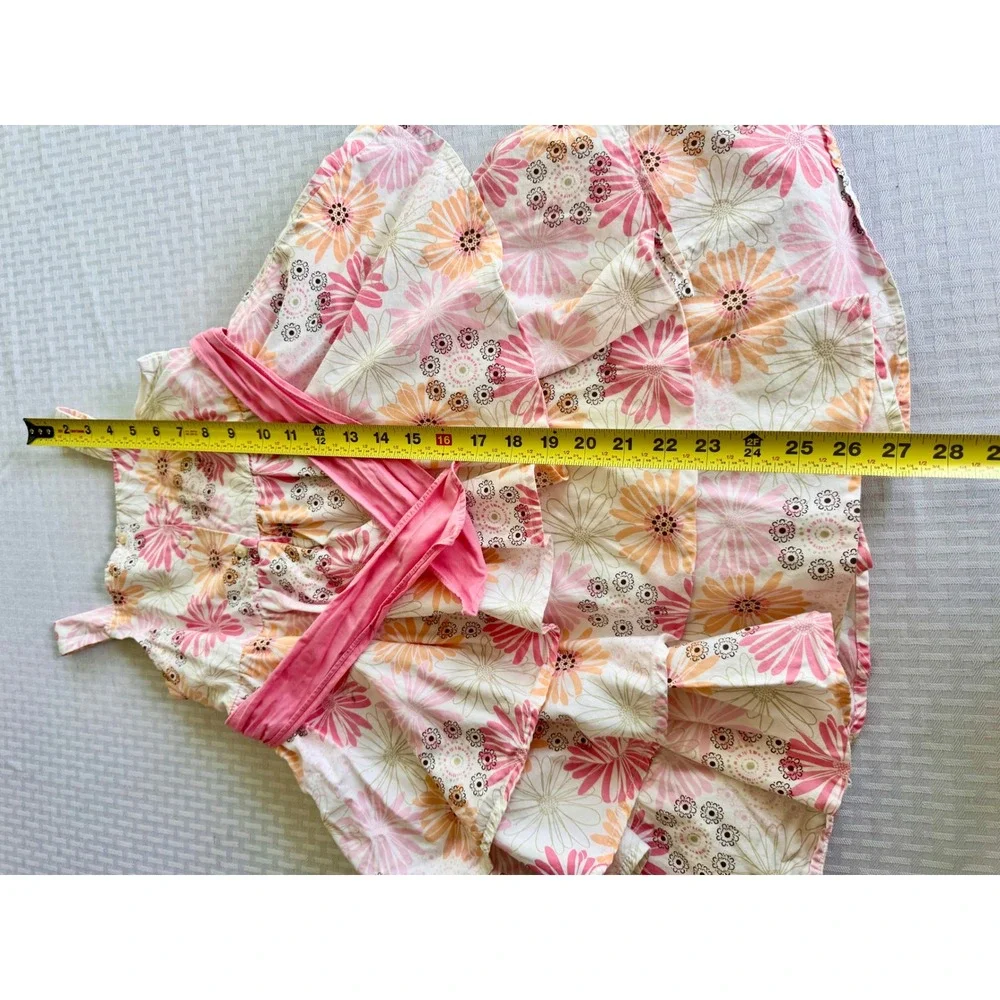 Carters Girls Floral Tiered Ruffle Dress Pink Orange Daisy Sundress Size 6x